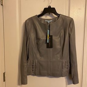Antontio Melani  gray leather jacket size medium
